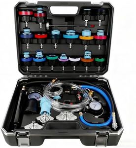 CXPRO 28pcs Universal Radiator Pressure Tester Kit, Tester Pneumatic Vacuum Cooling System Purge Refill Leak/Refiller Set, Universal Automotive Domestic/Import Vehicles, Motorcycle
