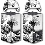 BelugaDesign Wave Xbox Skin | Anime Japanese Black White Great Kanagawa Ocean Aesthetic Vinyl Wrap Sticker Decal | Compatible with Xbox Series X (Series X, Gray)