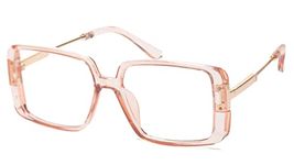 SOOLALA Womens Oversized Square UV400 Large Frame Computer Reading Glasses, Leopard, 1.5