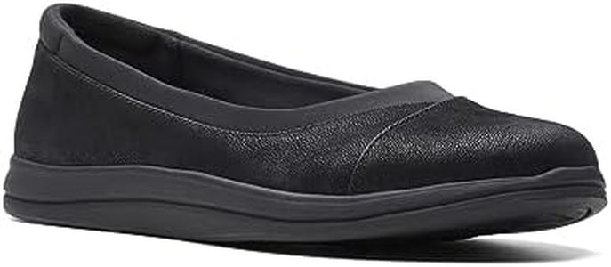 Clarks Women's Breeze Ayla Ballet Flat, Black Synthetic, 7 Wide
