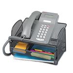 Safco Mesh Telephone Stand, 11.75 Inches Width x 7 Inches Height, Black Onyx, 1 per Carton (2160BL)