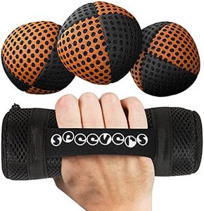 Juggling Balls for Beginners and Professionals Set of 3 XBalls, 2 Layers of Net and Carry Case, Juggle Balls for Adults and Kids (Black - Orange, 650g)
