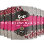 Epicure Organic Red Kidney Beans in Water, No Added Salt, 400 g (Pack of 6)