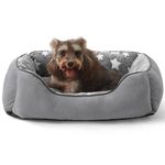 MIXJOY Small Dog Bed(51x49cm), Super Soft Cosy Rectangle Dog Beds, Washable Puppy Bed, Ideal for Yorkshire, Chihuahua, Jack Russell Terrier, Bomei,Cat