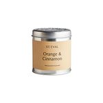 St. Eval Orange & Cinnamon Scented Tin Candle - Wax - Refreshing Fragrance - Warm Tangy Fragrance with Hints of Spicy Cinnamon, Aniseed and Sweet Vanilla - Made in Cornwall