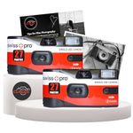 Disposable Cameras Multipack - Bundle with 2 X Swiss+Pro Disposable Camera Single-Use Film Cameras with 27 Exposures and Clikoze Disposable Photography Tips Card