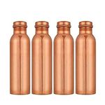 R Ayurveda Copper 100% Pure Copper Water Bottle | Joint Free Leak Proof Copper Bottle | | Ayurveda Yoga Multiple Health Benefits | for y Day use | 1000 ML Pack of 4.