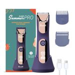 Zlade Summer Pro Bikini Trimmer for Women - IPX-7 Rated Waterproof, Soft Ceramic Blades, Smart Display, USB-C Charging, LED Light, Quiet Operation, 1.5mm Sensitive Comb, Ideal for Underarms, Legs & Pubic Hair