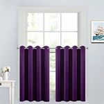 Yakamok Kitchen Bathroom Window Curtains - Blackout Curtains Small Window Short Drapes for Bedroom Living Room Kids Nursery Room(2 Panels,Purple,52x36 Inch)