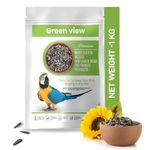 Green view| Premium|White Striped Big Size Sunflower Seeds for Parrots, Parakeets |Net Weight 1-KG