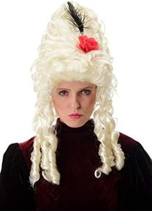WIG ME UP - PT0045-P613 Women's Wig Carnival Fancy Dress Baroque Marie Antoinette Pompadour Platinum Blonde Beehive Gymnastic Hairstyle Giant