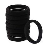 nuoshen 100 Pcs Hair Ties for Women, Cotton Hair Bands Elastic Hair Bobbles Stretch Strong Hairbands Ponytail Holders for Thick Heavy and Curly Hair(Black)