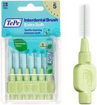 TePe Interdental Brush, Extra Soft, Green, 0.8mm/ISO 5, 6pcs, plaque removal, efficient clean between the teeth, tooth floss, for small gaps