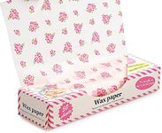 Wax Paper,Food Picnic Paper,50 Sheets Grease Proof Paper,Waterproof Dry Hamburger Paper Liners Wrapping Tissue for Plastic Food Basket by Meleg Otthon(Floral Pattern)