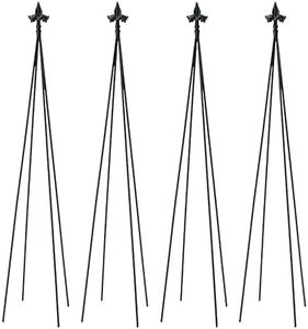 BestNest Achla Fleur-De-Lis Topiary Frames, Black, 58", Pack of 4