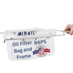 Miroil B6PS Fryer Filter Bag & Frame, MirOil EZ Flow Filter Bag Combination, Part 02852, Use to Filter Fry Oil, Suitable for 70 lb Polishing Oil, Durable, Easy to Clean with Hot Water