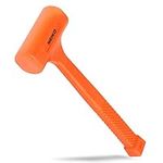 NEIKO 02849A 4 Lb Dead Blow Hammer, Neon Orange | Unibody Molded | Checkered Grip | Spark and Rebound Resistant(Pack of 8)