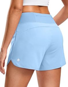 G Gradual Women's Running Shorts with Mesh Liner 3" Workout Athletic Shorts for Women with Phone Pockets(Light Blue,XX-Small)