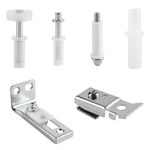 6 Pcs Bi-Fold Door Repair Kit, Bifold Door Hardware Repair Replacement Part with 3/8" Pivots, 7/8" to 1" Guide Wheel and Brackets for Accordion Barn Folding Door