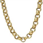 THE BLING KING New 12mm Gold Plated Diamond Cut Pattern Belcher Chain︱Exquisite Luxury with Precision Detailing︱Necklace Length - 30 inches︱Impressive 190g Weight
