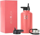 IRON °FLASK Sports Water Bottle - 64 Oz 3 Lids (Straw Lid), Leak Proof - Stainless Steel Gym & Bottles for Men, Women & Kids - Double Walled, Insulated Thermos - Mothers Day Gifts For Mom