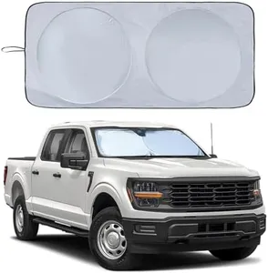 IC ICLOVER Car Windshield Sun Shade, 210T Ployester Foldable Front Window Sun Visor Protector Sun Protection Shield, Blocks Heat and UV Rays, Keep Your Car Cool, Fits SUV, Van, MPV, Trucks (X-Large)