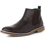 Alpine Swiss Mens Nash Chelsea Boots Snakeskin Ankle Boot Genuine Leather Lined BRN 11 M US