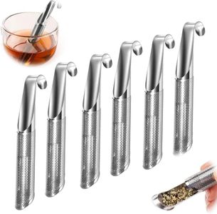 Stainless Steel Tea Diffuser, 2024 New Tea Artifact Creative Pipe Tea Infuser Mesh Strainer with Hanging Hook Handle, Universal Fine Holes Tea Interval Diffuser for Loose Tea Leaf Coffee Etc.(6PCS)