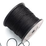 Embroiderymaterial 1 MM Thick Black Nylon Thread/Dori for Jewellery Making, Bracelet Making, Craft, Sewing, Crochet, Macrame, Rakhi, (1Roll, 105 Meters)