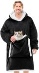 JOYWOO Black Wearable Blanket Hoodi