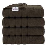 American Soft Linen 4 Piece Bath Towel Set, 100% Turkish Cotton Bath Towels for Bathroom, 27x54 in Extra Large Bath Towels 4-Pack, Bathroom Shower Towels, Brown Bath Towels