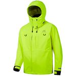 BASSDASH Valor Waterproof Fishing Jackets for Men Women Breathable Windproof Rain Jacket, Fluorescent Yellow, M