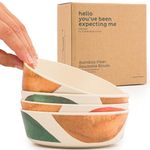 Nook Theory 4 Pack Bamboo Bowls - Alternative for Plastic Bowls, Bamboo Bowls Reusable, Shatterproof Bowls, Food-Grade, Dishwasher Safe Bowls - Bamboo Kids Bowls, Kids Dishes (Arizona 18 Oz)