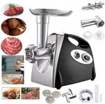 LUKVCIY Meat Grinder Electric, Mince Meat Machine 2800w, Meat Mincer and Sausage Maker Kit, 3 Slicers (Stainless Steel), Meat Grinder Machine for Home Use, Black