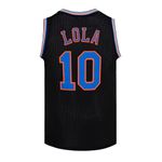 Youth Kids Basketball Jerseys #10 Lola Space Moive Jam Jersey Shirts for Boys S-XL - Black - L