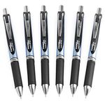 Pentel Energel BLN75 Retractable Gel Ink Rollerball Pen - 0.5mm - 54% Recycled (Black Pack of 6)