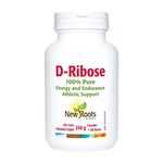 New Roots Herbal D-Ribose Powder - Pure 250g Supplement for Enhanced Athletic Performance, Sustained Energy & Metabolism Support, Supports ATP Production for Energy Recovery & Endurance Boosting.