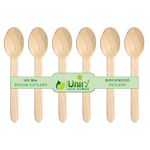 UNIFY EcoHomes 160mm, 200 Pack Disposable Spoons Set | Wooden Cutlery Ideal for Birthday, Wedding & Party | Eco- Friendly, Biodegradable, Compostable Cutlery