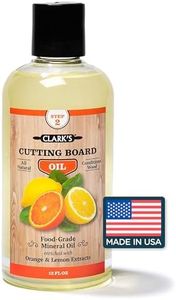 CLARK'S Cutting Board Oil - Food Grade Mineral Oil for Cutting Board - Enriched with Lemon and Orange Oils - Butcher Block Oil and Conditioner - Mineral Oil - Restores and Protects All Wood - 12oz