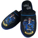 Harry Potter Groovy Uk Ravenclaw Men's Mule Slippers, 8/10 UK, Black/Blue