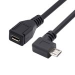 chenyang Micro USB 2.0 5Pin Male to Female 90 Degree Left Angled Extension Cable for Tablet & Phone & MHL & OTG Extension