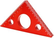 WEITARI Aluminum Alloy Triangle Ruler,45 Degree Angle Ruler,Carpentry Squares,Precision Woodworking Tools,DIY Woodworking Triangle Ruler Height Measuring Gauging Tool 140mm (Red)