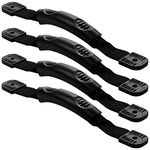 DBAILY 4 Pcs Kayak Handle Kayak Carry Handles Canoe Handle Non-Slip Groove Replacement Hardwares Side Mount Carry with Double Hole Round Base for Kayaks Suitcase Luggage Surfboard