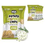 BRB Popped Potato Chips | Not Baked, Not Fried | Sour Cream & Herbs Flavour | 5 Packs X 48 Grams | 60% Less Fat | Low Calorie | Healthy Snack