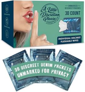 A Little Discretion, Please | Individually Wrapped Flushable Wipes For Adults in Discreet Unmarked Packaging | Unscented, Septic and Sewer Safe | Travel Wipes, Individual Wipes Biodegradable (30 Ct)