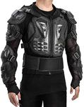 OHMOTOR Motorcycle Body Protective Jacket Armor Men, Motocross Riding Protective Gear,ATV Dirt Bike Chest Spine Protector, Black, Small-Medium
