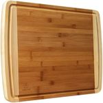 Bamboo Cutting Board - Wood Chopping Board with Juice Groove, Charcuterie Board, Serving Platter Cheese Board, Bread Board, Turkey Meat Cutting Board for Kitchen