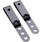 HolsterSmith Universal Metal Belt Clip for Holster Making, Knife Sheaths, Cell Phone Cases - (Model 5) - (3-Hole) - (Tactical Black) - USA - (2 Pack)