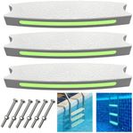 Pool Ladder Steps Replacement, 18" Universal Heavy Duty Pool Ladder Steps, Swimming Pool Ladder Steps for Inground Pools & above Ground Pool with 6 PCS Bolts and 3 Reflective Strips (3 PACK)