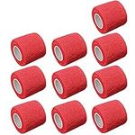 Mintice 10 X Self Adhesive Cohesive Wrap Bandages Strong Elastic First Aid Tape Red Color for Wrist Ankle Sport 4.5mx5cm